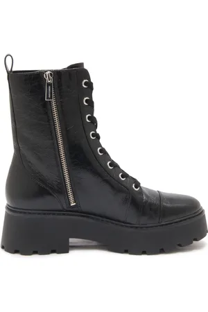 Michael Kors Lace-up Boots, female, , Size: 9 1/2 US Vintage Effect Anfibio Bootie Leather