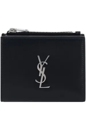 Saint Laurent Wallets & Cardholders, male, , Size: ONE SIZE Embossed Logo Card Holder with Coin Compartment