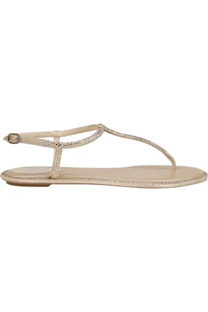 RENE CAOVILLA Flat Sandals, female, , Size: 6 US Diana Sandals with Crystal Embellishments