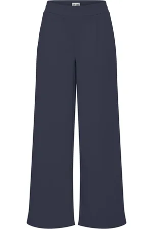 Ichi Wide Trousers, female, , Size: XL Long Wide Straight-Leg Pants Total Eclipse