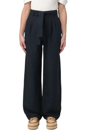 Woolrich Wide Trousers, female, , Size: S Wide Leg Trousers with High Waist