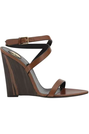 Saint Laurent Wedges, female, , Size: 9 US Gippy Leather Sandals