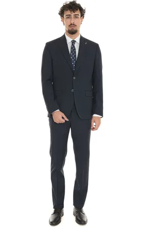 PAOLONI Single Breasted Suits, male, , Size: 2XL Classic 2-Button Suit with Side Slits