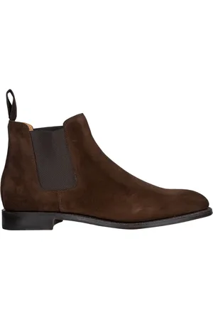 JOHN LOBB Chelsea Boots, male, , Size: 8 US Dark Suede Stylish Shoes