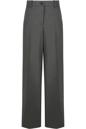 P.A.R.O.S.H. Wide Trousers, female, , Size: S Grey Trousers with Button Fastening