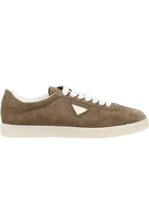 Prada Sneakers, male, , Size: 6 1/2 US Suede Lace-Up Sneakers