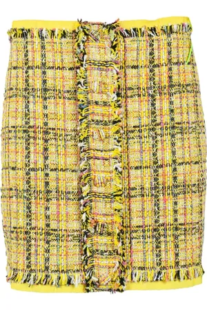 Msgm Short Skirts, female, , Size: 2XS Bouclè Mini Skirt with Zipper Closure