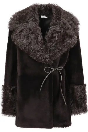 P.A.R.O.S.H. Leather Jackets, female, , Size: M White Sheepskin Coat Double-Breasted Leather Details