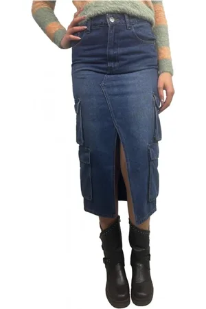 Kaos Denim Skirts, female, , Size: L Long Zipper Skirt with Pockets