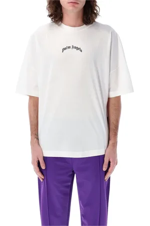 Palm Angels T-Shirts, male, , Size: S Curved Logo Tee