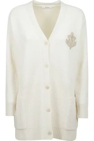 Max Mara Cardigans, female, , Size: L Long Knit Cardigan with Front Buttoning