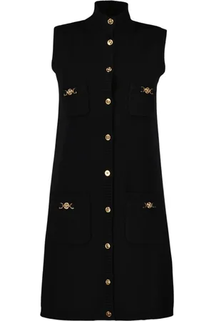 VERSACE Knitted Dresses, female, , Size: 2XS Cashmere Dress Sleeveless Classic Design