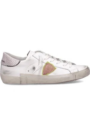 Philippe model Sneakers, female, , Size: 10 US Unique Leather Sneakers with Pink Python Detail