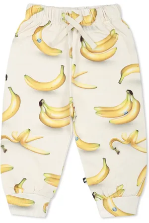 Molo Sweatpants, unisex, , Size: 6 M Banana Print Sporty Trousers