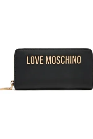 Moschino Wallets & Cardholders, female, , Size: ONE SIZE Wallet with Gold Logo Lettering