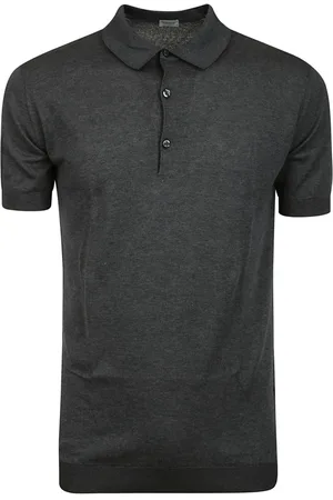 JOHN SMEDLEY Polo Shirts, male, , Size: S Gray Cotton Polo Shirt Slim Fit