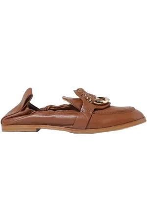 See by Chloé Loafers, female, , Size: 5 US Leather Loafers with Gold-tone Hardware