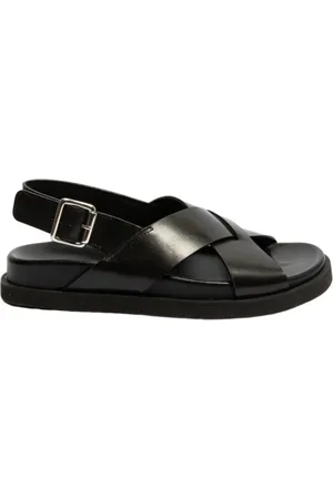 Guglielmo Rotta Flat Sandals, female, , Size: 6 1/2 US Leather Sandal with Buckle Strap
