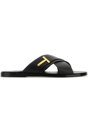 Tom Ford Sliders, male, , Size: 6 US Leather Sandals Slippers
