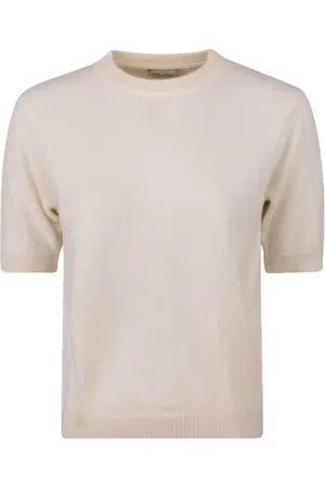 Stenströms T-Shirts, male, , Size: XL Cashmere Knit Top Offwhite Short Sleeve