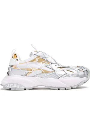 VERSACE Sneakers, female, , Size: 8 1/2 US Silver Gold Sneaker