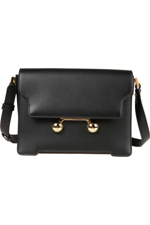 Marni Cross Body Bags, female, , Size: ONE SIZE Leather shoulder bag with metal snap mechanism