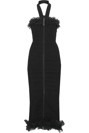 Self-Portrait Midi Dresses, female, , Size: M Viscose Dress with Lace Trims