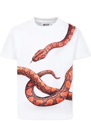Molo T-Shirts, unisex, , Size: 3 Y Snake Print Cotton T-Shirt