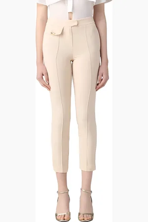 SIMONA CORSELLINI Cropped Trousers, female, , Size: 3XS Crepe Pantalone with Front Zipper