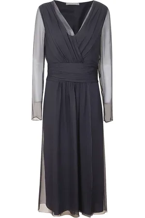 Alberta Ferretti Midi Dresses, female, , Size: L Silk Chiffon Wrap Dress