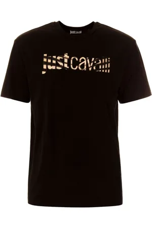 Roberto Cavalli T-Shirts, male, , Size: XL Stripe Print Crew Neck T-shirt