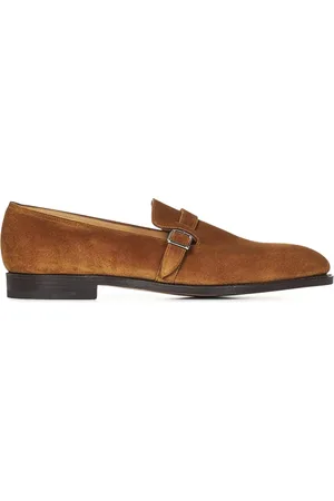 JOHN LOBB Loafers, male, , Size: 10 US Flat Shoes with Square Buckle