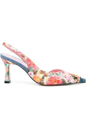 ROBERTO FESTA Pumps, female, , Size: 8 1/2 US Floral Print Pink Sandals with Slingback