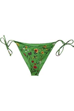 MC2 SAINT BARTH Bikinis, female, , Size: M Green Sea Patterned Lace-Up Briefs