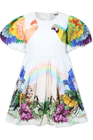 Molo Dresses, female, , Size: 3 Y Jungle Print Short-Sleeved Dress