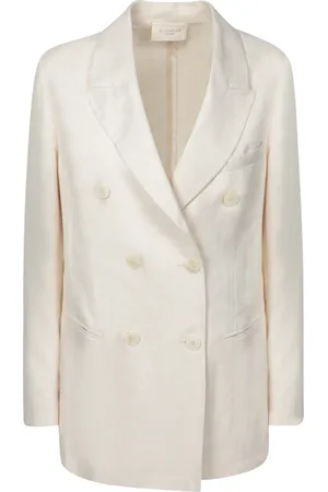 Incotex Blazers, female, , Size: S Linen Double-Breasted Jacket