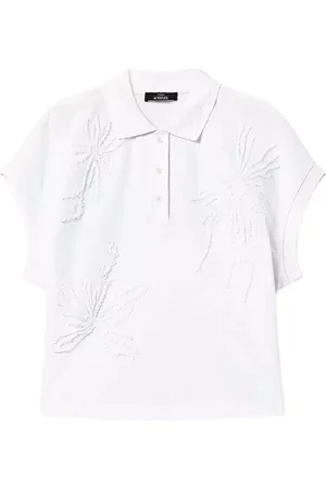 Twin-Set Polo Shirts, female, , Size: 2XS Pique Polo Shirt with Embroidery