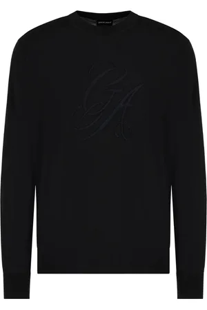 Giorgio Armani Round-neck Knitwear, male, , Size: L Fantasy Sweater