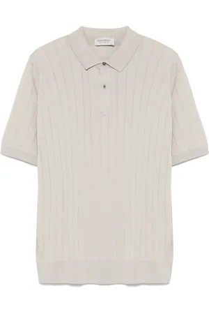 JOHN SMEDLEY Polo Shirts, male, , Size: S Taupe Grey Polo Sweater