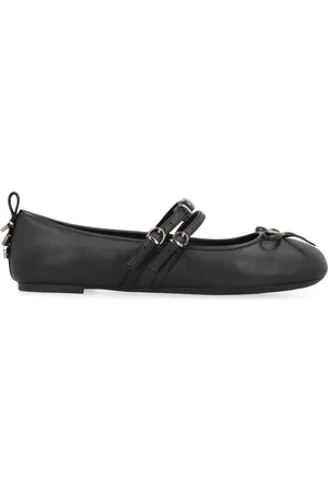 Pinko Ballerinas, female, , Size: 8 US Leather ballet flats with front bow