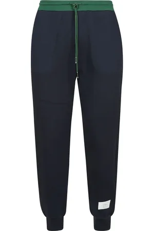 Thom Browne Sweatpants, male, , Size: L Color Blocked Sweatpants in Brushed Loopback