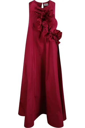 P.A.R.O.S.H. Maxi Dresses, female, , Size: M Ruffle Pleated Maxi Dress