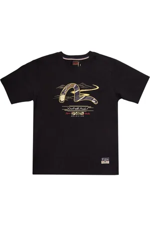 Evisu T-Shirts, male, , Size: M Seagull Brocade Applique T-Shirt