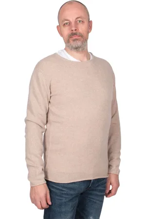 Daniele Fiesoli Cashmere Knitwear, male, , Size: M Cashmere Pullover in Sand Color