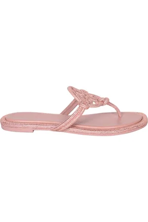 Tory Burch Flip Flops, female, , Size: 9 US Crystal Embellished Leather Sandals