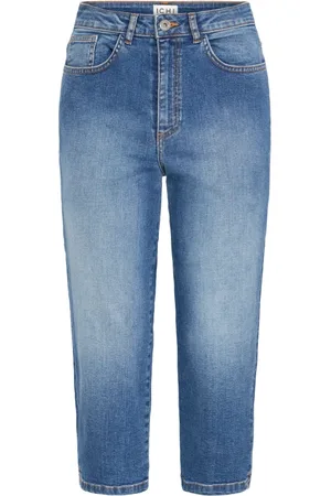 Ichi Cropped Jeans, female, , Size: 2XL High-waisted Cropped Washed Pants