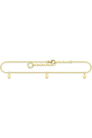 Thomas Sabo Bracelets, female, , Size: ONE SIZE Ankle chain Plate gold Ak0025-001-21-L27V