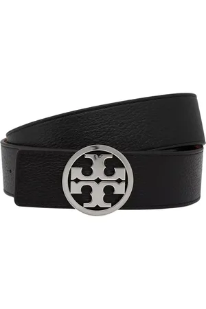 Tory Burch Belts, female, , Size: L Reversible Leather Belt with Logo Buckle