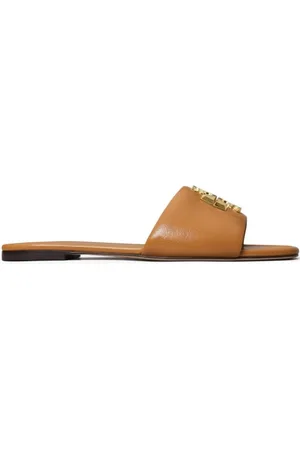 Tory Burch Sliders, female, , Size: 8 1/2 US Eleanor Slide Caramel Corn Gold