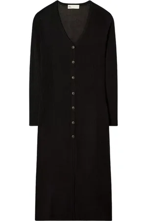 Tory Burch Cardigans, female, , Size: XS Long Cardigan V-Neck Buttoned